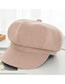 Fashion Khaki Plus Cashmere Plaid Knitted Cashmere Octagonal Hat