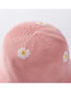 Fashion Pink Little Daisy Knitted Embroidered Fisherman Hat