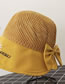 Fashion Caramel Colour Knitted Top Stitching Small Daisy Alphabet Embroidery Bow Fisherman Hat
