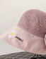Fashion Pink Knitted Top Stitching Small Daisy Alphabet Embroidery Bow Fisherman Hat