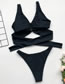 Fashion Black Double-sided Plain Swimsuit With Ring Straps