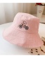 Fashion Letters-pink Head Circumference About 48-53cm 3-8 Years Old Alphabet Bicycle Embroidery Children Sunscreen Fisherman Hat