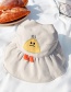 Fashion Beige Childrens Sun Hat With Rice Ball Embroidery Printing Stitching