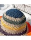 Fashion Light Rainbow Color-straw Hat Hat Circumference About 50cm Manual Measurement A Little Error About 2-5 Years Old Stitching Contrast Sunshade Sun Hat Childrens Straw Hat