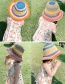 Fashion Deep Rainbow Color-straw Hat Hat Circumference About 50cm Manual Measurement A Little Error About 2-5 Years Old Stitching Contrast Sunshade Sun Hat Childrens Straw Hat