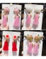 Fashion Net Rose-pink Resin Flower Butterfly Tassel Alloy Children Hairpin