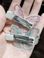 Fashion Light Green Butterfly Mesh Embroidered Pearl Alloy Hair Clip