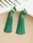 Fashion Green Alloy Shell Butterfly Tassel Earrings