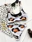 Fashion Orange Pit Strips Cow Print Sling High Waist Split Swimsuit