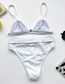 Fashion White High Waist Split Swimsuit With Belt Pit