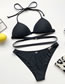 Fashion Black Hollow Split Swimsuit With Hard Cup Buckle