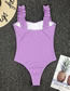 Fashion White Solid Color One-piece Swimsuit With Fungus Straps