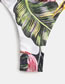 Fashion Powder Leaf Print Tube Top Split Swimsuit