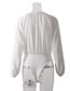 Fashion White Chiffon Long Sleeve V-neck Jumpsuit