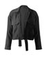 Fashion Black Long-sleeved Corduroy Jacket With Belt