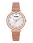 Fashion White Womens Watch With Digital Mesh And Marble Mesh Alloy Belt