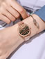 Fashion Brown Womens Watch With Digital Mesh And Marble Mesh Alloy Belt