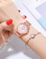 Fashion Brown Quartz Ladies Watch With Mesh Scale Marble