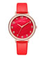Fashion Red Pu Belt Digital Face Waterproof Quartz Ladies Watch