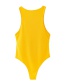Fashion Yellow Round Neck Suspender Bodysuit