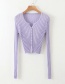 Fashion White V-neck Air-conditioned Sunscreen Knitted Cardigan