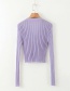 Fashion Purple Single-breasted Air-conditioning Sunscreen Sweater