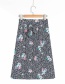 Fashion Black Floral Print Single-breasted Split Lace Skirt
