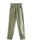 Fashion Green Paper Bag Single-breasted Straight Trousers