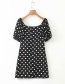 Fashion Black Slim Dress With Steel Heart And Heart Print
