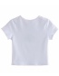 Fashion White Flying Girl Print Round Neck Pullover T-shirt