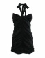 Fashion Black Pleated Halter Tube Top Dress