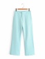 Fashion Lake Blue Solid Color Loose Straight Trousers