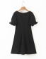Fashion Black V-neck Fungus Short Sleeve Dress