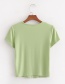 Fashion Green Split Short Sleeve Solid Color T-shirt