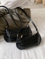 Fashion Black Large Crocodile Solid Color Underarm Shoulder Bag