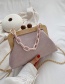 Fashion Bean Pink Wood Clip Suction Buckle Acrylic Chain Shoulder Crossbody Bag