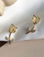 Fashion Golden Tulip-set Opal Alloy Pierced Earrings