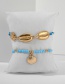 Fashion Blue Beaded Alloy Shell Scallop Anklet Set