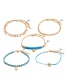 Fashion Color Mixing Cactus Scallop Starfish Disc Shell Anklet Set