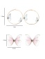 Fashion Pink Three-dimensional Tulle Double-layer Butterfly Ring Earrings