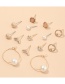 Fashion Golden Geometric Pearl And Diamond Alloy Earring Set