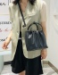 Fashion Black Pleated Shoulder Messenger Handbag
