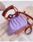 Fashion Purple Drawstring Shoulder Messenger Handbag