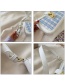 Fashion White One-shoulder Cross-body Stone Pattern Underarm Bag