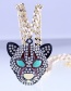Fashion Leopard Head Leopard Head Alloy Diamond Pendant Necklace