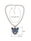Fashion Leopard Head Leopard Head Alloy Diamond Pendant Necklace