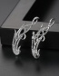 Fashion White Gold Wing Copper Earrings With Zirconium