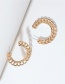 Fashion Silver Round Ear Ring With Metal Twist Chain