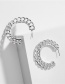 Fashion Silver Round Ear Ring With Metal Twist Chain