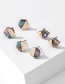 Fashion Geometry Abalone Shell Geometric Metal Stud Earrings